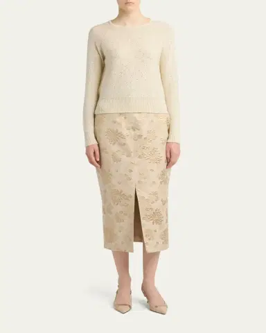 Kiton Cashmere Paillette Crewneck Sweater | Thumbnail 2 Kiton Cashmere Paillette Crewneck Sweater | Thumbnail 2
