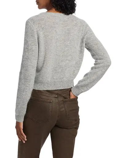 PAIGE Women's Fortuna Alpaca-Wool Crop Cardigan - Heather Grey | Thumbnail 5 PAIGE Women's Fortuna Alpaca-Wool Crop Cardigan - Heather Grey | Thumbnail 5