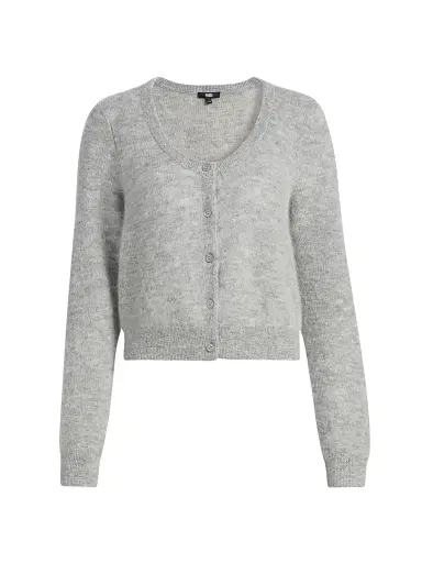 PAIGE Women's Fortuna Alpaca-Wool Crop Cardigan - Heather Grey | Thumbnail 1 PAIGE Women's Fortuna Alpaca-Wool Crop Cardigan - Heather Grey | Thumbnail 1