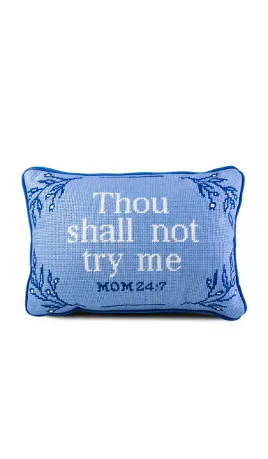 Furbish Studio Try Me Needlepoint Pillow | Thumbnail 1 Furbish Studio Try Me Needlepoint Pillow | Thumbnail 1