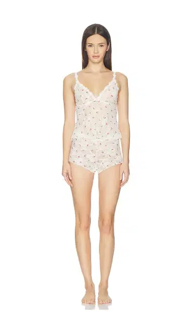 Skims Stretch Lace Triangle Cami And Short Set | Thumbnail 1 Skims Stretch Lace Triangle Cami And Short Set | Thumbnail 1