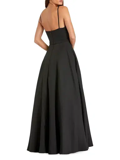 Mac Duggal Women's Petite leena 1 Classic A-Line V-Neck Ballgown - Black - Size Petite 12 | Thumbnail 2 Mac Duggal Women's Petite leena 1 Classic A-Line V-Neck Ballgown - Black - Size Petite 12 | Thumbnail 2