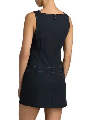 Staud Women's Skyla Topstitched Minidress - Navy - Size XL | Thumbnail 5 Staud Women's Skyla Topstitched Minidress - Navy - Size XL | Thumbnail 5