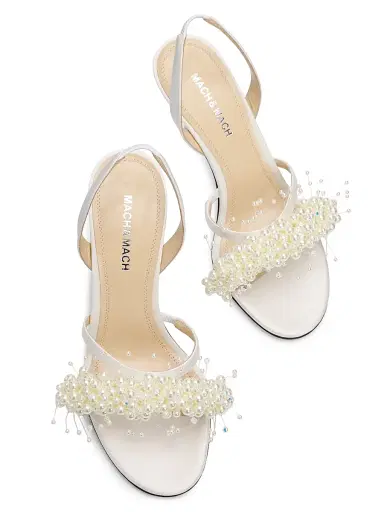 Mach & Mach Women's 85MM Imitation-Pearl-Embellished Satin Sandals | Thumbnail 4 Mach & Mach Women's 85MM Imitation-Pearl-Embellished Satin Sandals | Thumbnail 4