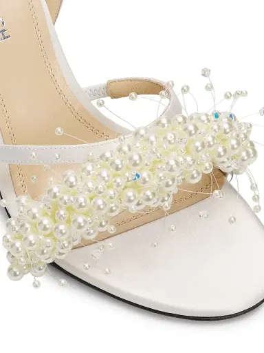 Mach & Mach Women's 85MM Imitation-Pearl-Embellished Satin Sandals | Thumbnail 5 Mach & Mach Women's 85MM Imitation-Pearl-Embellished Satin Sandals | Thumbnail 5
