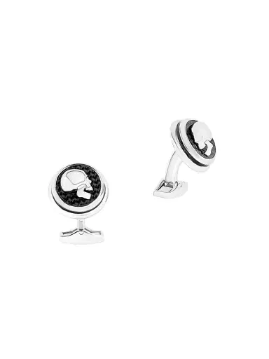 Tateossian Men's Plated Carbon Skull Cufflinks - Black | Thumbnail 1 Tateossian Men's Plated Carbon Skull Cufflinks - Black | Thumbnail 1