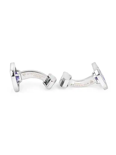 Tateossian Men's Silvertone & Cubic Zirconia Octagon Cufflinks - Purple | Thumbnail 2 Tateossian Men's Silvertone & Cubic Zirconia Octagon Cufflinks - Purple | Thumbnail 2
