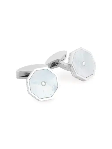 Tateossian Men's Sterling Silver & Mother-Of-Pearl Octagon Cufflinks - White | Thumbnail 1 Tateossian Men's Sterling Silver & Mother-Of-Pearl Octagon Cufflinks - White | Thumbnail 1
