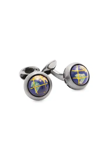 Tateossian Men's Globe Revolve - Blue | Thumbnail 1 Tateossian Men's Globe Revolve - Blue | Thumbnail 1