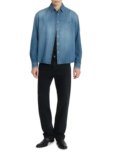 Saint Laurent Men's Loose-Fit Jeans in South Denim - Old Black - Size 27 | Thumbnail 3 Saint Laurent Men's Loose-Fit Jeans in South Denim - Old Black - Size 27 | Thumbnail 3