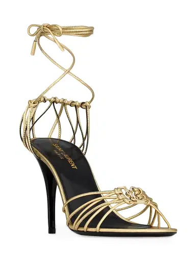 Saint Laurent Women's Babylone Sandals in Metallic Leather - Or - Size 12 | Thumbnail 2 Saint Laurent Women's Babylone Sandals in Metallic Leather - Or - Size 12 | Thumbnail 2