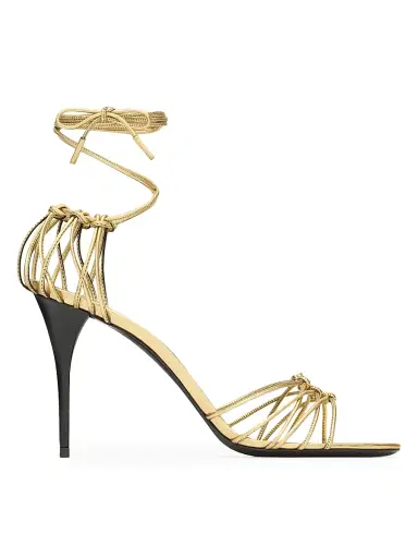 Saint Laurent Women's Babylone Sandals in Metallic Leather - Or - Size 12 | Thumbnail 1 Saint Laurent Women's Babylone Sandals in Metallic Leather - Or - Size 12 | Thumbnail 1