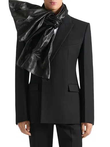Givenchy Men's Single-Breasted Form Fit Jacket in Wool - Black | Thumbnail 2 Givenchy Men's Single-Breasted Form Fit Jacket in Wool - Black | Thumbnail 2