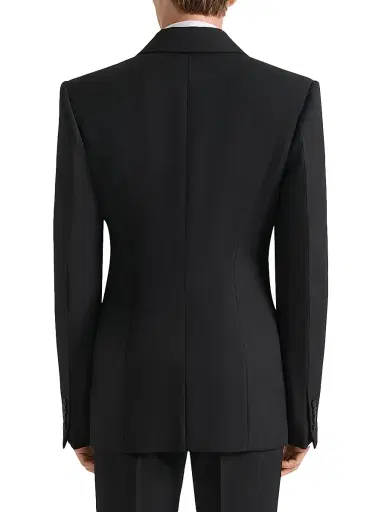 Givenchy Men's Single-Breasted Form Fit Jacket in Wool - Black | Thumbnail 3 Givenchy Men's Single-Breasted Form Fit Jacket in Wool - Black | Thumbnail 3
