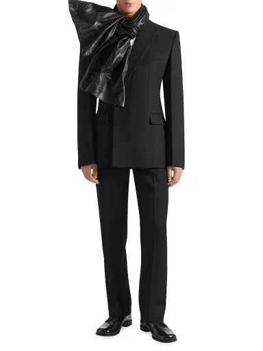 Givenchy Men's Single-Breasted Form Fit Jacket in Wool - Black | Thumbnail 4 Givenchy Men's Single-Breasted Form Fit Jacket in Wool - Black | Thumbnail 4