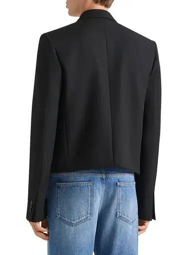 Givenchy Men's Embellished Single-Breasted Cropped Jacket in Wool - Black | Thumbnail 3 Givenchy Men's Embellished Single-Breasted Cropped Jacket in Wool - Black | Thumbnail 3