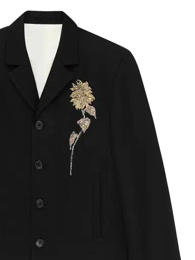 Givenchy Men's Embellished Single-Breasted Cropped Jacket in Wool - Black | Thumbnail 5 Givenchy Men's Embellished Single-Breasted Cropped Jacket in Wool - Black | Thumbnail 5