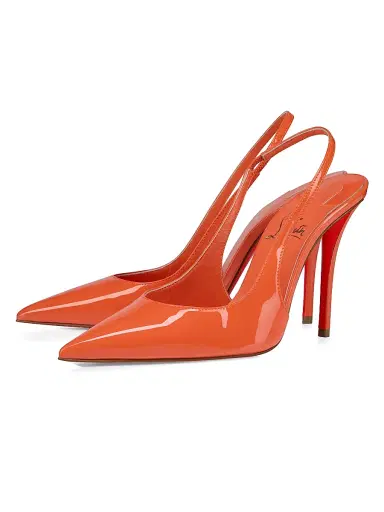 Christian Louboutin Women's Miss Z Patent Leather 100MM Sling Back Pumps - Caruzo | Thumbnail 2 Christian Louboutin Women's Miss Z Patent Leather 100MM Sling Back Pumps - Caruzo | Thumbnail 2