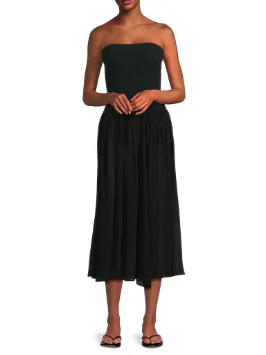 Hunza G Women's Strapless Hybrid Midi-Dress - Black | Thumbnail 2 Hunza G Women's Strapless Hybrid Midi-Dress - Black | Thumbnail 2