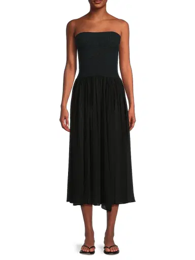 Hunza G Women's Strapless Hybrid Midi-Dress - Black | Thumbnail 3 Hunza G Women's Strapless Hybrid Midi-Dress - Black | Thumbnail 3