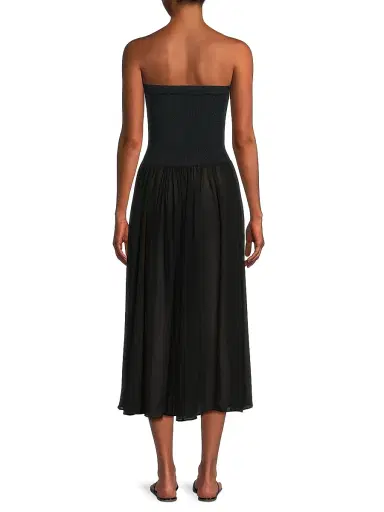 Hunza G Women's Strapless Hybrid Midi-Dress - Black | Thumbnail 5 Hunza G Women's Strapless Hybrid Midi-Dress - Black | Thumbnail 5
