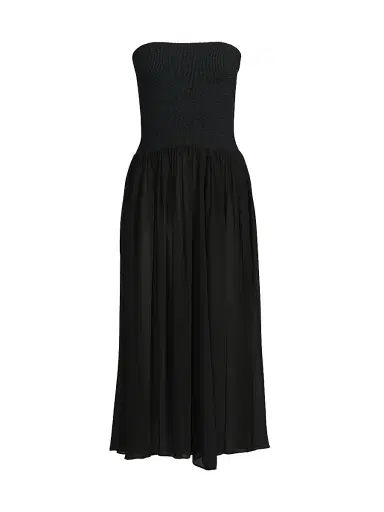 Hunza G Women's Strapless Hybrid Midi-Dress - Black | Thumbnail 1 Hunza G Women's Strapless Hybrid Midi-Dress - Black | Thumbnail 1