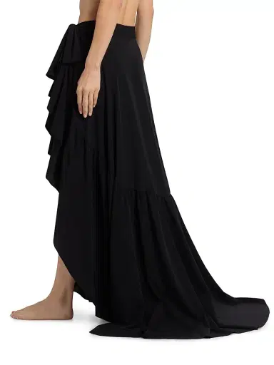 Chiara Boni La Petite Robe Women's Iggy Ruffle Wrap Maxi Sarong - Black | Thumbnail 5 Chiara Boni La Petite Robe Women's Iggy Ruffle Wrap Maxi Sarong - Black | Thumbnail 5