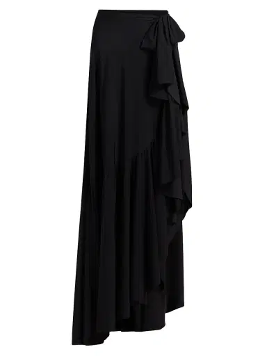 Chiara Boni La Petite Robe Women's Iggy Ruffle Wrap Maxi Sarong - Black | Thumbnail 1 Chiara Boni La Petite Robe Women's Iggy Ruffle Wrap Maxi Sarong - Black | Thumbnail 1