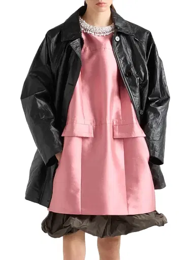 Prada Women's Embroidered Double Shantung Dress - Pink | Thumbnail 2 Prada Women's Embroidered Double Shantung Dress - Pink | Thumbnail 2