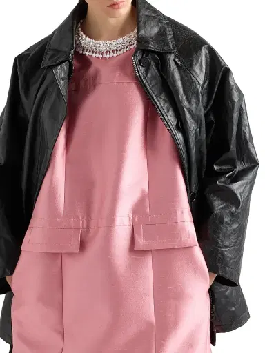 Prada Women's Embroidered Double Shantung Dress - Pink | Thumbnail 4 Prada Women's Embroidered Double Shantung Dress - Pink | Thumbnail 4