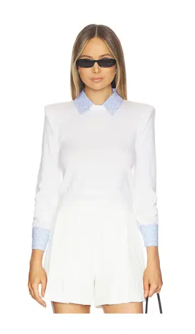 L'Agence April Poplin Collar Pullover | Thumbnail 1 L'Agence April Poplin Collar Pullover | Thumbnail 1
