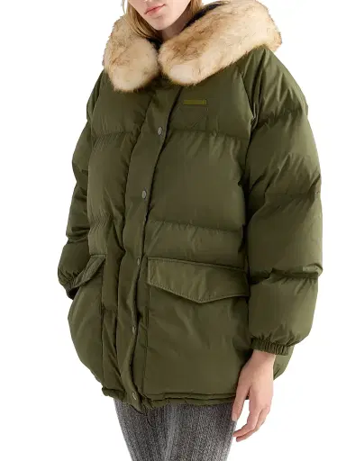 Prada Women's Nylon Down Coat - Green | Thumbnail 2 Prada Women's Nylon Down Coat - Green | Thumbnail 2