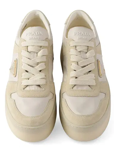 Prada Women's Downtown 50MM Logo Sneakers - Beige Khaki | Thumbnail 2 Prada Women's Downtown 50MM Logo Sneakers - Beige Khaki | Thumbnail 2
