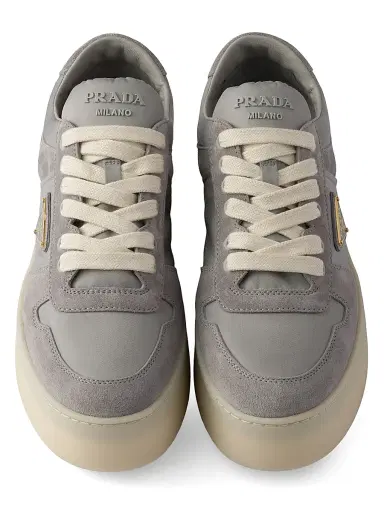 Prada Women's Downtown 50MM Logo Sneakers - Beige Khaki | Thumbnail 6 Prada Women's Downtown 50MM Logo Sneakers - Beige Khaki | Thumbnail 6