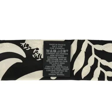 HERMÈS Hermes "Bouquet Final" Cream and Black Fringe Silk Twilly | Thumbnail 4 HERMÈS Hermes "Bouquet Final" Cream and Black Fringe Silk Twilly | Thumbnail 4