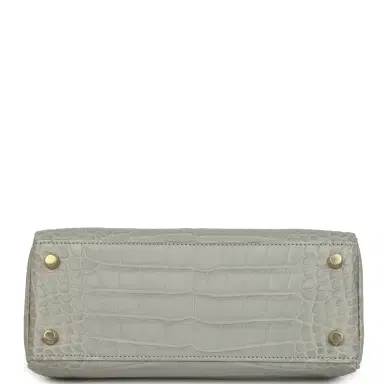 HERMÈS Hermes Kelly Retourne 25 Gris Perle Matte Alligator Gold Hardware | Thumbnail 6 HERMÈS Hermes Kelly Retourne 25 Gris Perle Matte Alligator Gold Hardware | Thumbnail 6