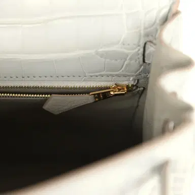 HERMÈS Hermes Kelly Retourne 25 Gris Perle Matte Alligator Gold Hardware | Thumbnail 9 HERMÈS Hermes Kelly Retourne 25 Gris Perle Matte Alligator Gold Hardware | Thumbnail 9