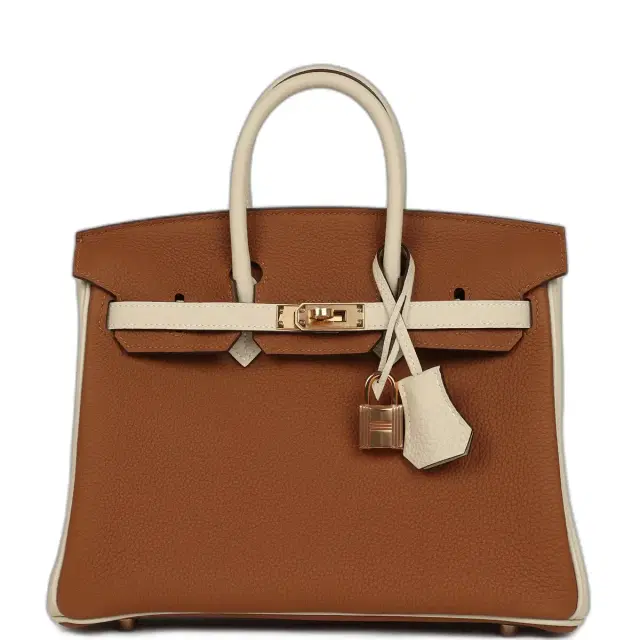 Hermes Special Order (HSS) Birkin 25 Gold and Craie Togo Rose Gold Hardware Hermes Special Order (HSS) Birkin 25 Gold and Craie Togo Rose Gold Hardware