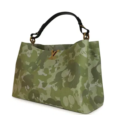 Louis Vuitton Louis Vuitton X Takashi Murakami "ArtyCapucines" Capucines XXL Khaki Washed Denim Aged Gold Hardware | Thumbnail 5 Louis Vuitton Louis Vuitton X Takashi Murakami "ArtyCapucines" Capucines XXL Khaki Washed Denim Aged Gold Hardware | Thumbnail 5