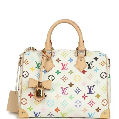 Louis Vuitton Louis Vuitton X Takashi Murakami Speedy 25 Bandouliere White Multicolored Monogram Gold Hardware | Thumbnail 2 Louis Vuitton Louis Vuitton X Takashi Murakami Speedy 25 Bandouliere White Multicolored Monogram Gold Hardware | Thumbnail 2