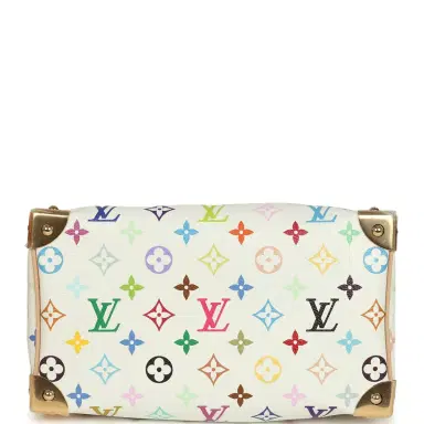 Louis Vuitton Louis Vuitton X Takashi Murakami Speedy 25 Bandouliere White Multicolored Monogram Gold Hardware | Thumbnail 7 Louis Vuitton Louis Vuitton X Takashi Murakami Speedy 25 Bandouliere White Multicolored Monogram Gold Hardware | Thumbnail 7
