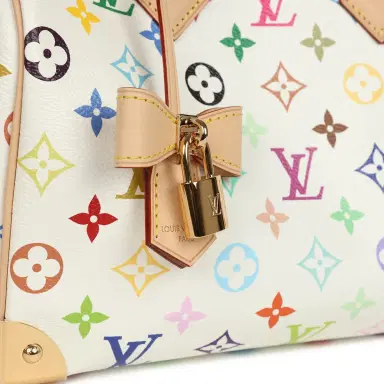 Louis Vuitton Louis Vuitton X Takashi Murakami Speedy 25 Bandouliere White Multicolored Monogram Gold Hardware | Thumbnail 8 Louis Vuitton Louis Vuitton X Takashi Murakami Speedy 25 Bandouliere White Multicolored Monogram Gold Hardware | Thumbnail 8