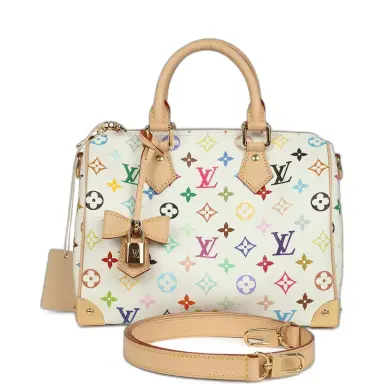 Louis Vuitton Louis Vuitton X Takashi Murakami Speedy 25 Bandouliere White Multicolored Monogram Gold Hardware | Thumbnail 1 Louis Vuitton Louis Vuitton X Takashi Murakami Speedy 25 Bandouliere White Multicolored Monogram Gold Hardware | Thumbnail 1