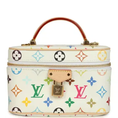 Louis Vuitton Louis Vuitton X Takashi Murakami Vanity Chain Pouch White Multicolor Monogram Gold Hardware | Thumbnail 2 Louis Vuitton Louis Vuitton X Takashi Murakami Vanity Chain Pouch White Multicolor Monogram Gold Hardware | Thumbnail 2