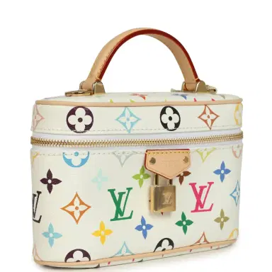 Louis Vuitton Louis Vuitton X Takashi Murakami Vanity Chain Pouch White Multicolor Monogram Gold Hardware | Thumbnail 3 Louis Vuitton Louis Vuitton X Takashi Murakami Vanity Chain Pouch White Multicolor Monogram Gold Hardware | Thumbnail 3