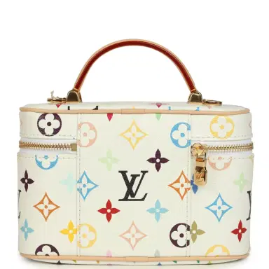 Louis Vuitton Louis Vuitton X Takashi Murakami Vanity Chain Pouch White Multicolor Monogram Gold Hardware | Thumbnail 5 Louis Vuitton Louis Vuitton X Takashi Murakami Vanity Chain Pouch White Multicolor Monogram Gold Hardware | Thumbnail 5