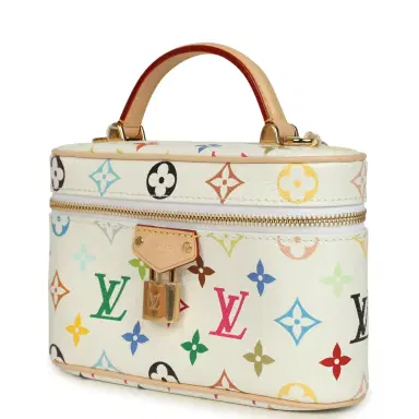 Louis Vuitton Louis Vuitton X Takashi Murakami Vanity Chain Pouch White Multicolor Monogram Gold Hardware | Thumbnail 7 Louis Vuitton Louis Vuitton X Takashi Murakami Vanity Chain Pouch White Multicolor Monogram Gold Hardware | Thumbnail 7