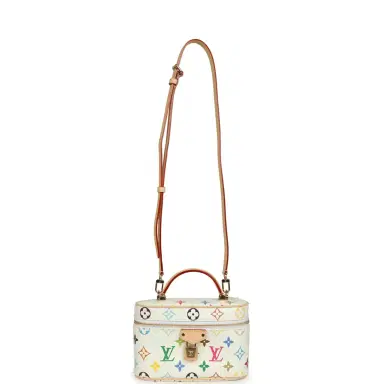Louis Vuitton Louis Vuitton X Takashi Murakami Vanity Chain Pouch White Multicolor Monogram Gold Hardware | Thumbnail 8 Louis Vuitton Louis Vuitton X Takashi Murakami Vanity Chain Pouch White Multicolor Monogram Gold Hardware | Thumbnail 8
