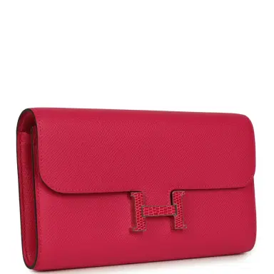 HERMÈS Pre-owned Hermes Constance Wallet To Go Rose Mexico Epsom Lizard Marquette Palladium Hardware | Thumbnail 2 HERMÈS Pre-owned Hermes Constance Wallet To Go Rose Mexico Epsom Lizard Marquette Palladium Hardware | Thumbnail 2