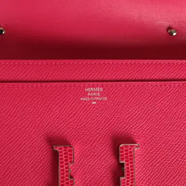 HERMÈS Pre-owned Hermes Constance Wallet To Go Rose Mexico Epsom Lizard Marquette Palladium Hardware | Thumbnail 7 HERMÈS Pre-owned Hermes Constance Wallet To Go Rose Mexico Epsom Lizard Marquette Palladium Hardware | Thumbnail 7